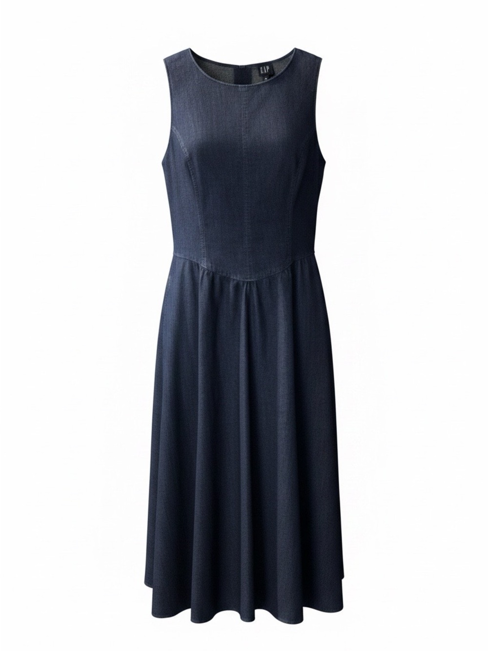 GAP Navy Sleeveless Midi Fit-and-Flare Dress